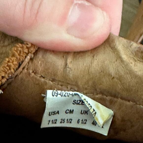 Roper Ostrich Western Loafer Clog Tan leather slip on mens 7.5 womens 9.5 - Picture 6 of 7